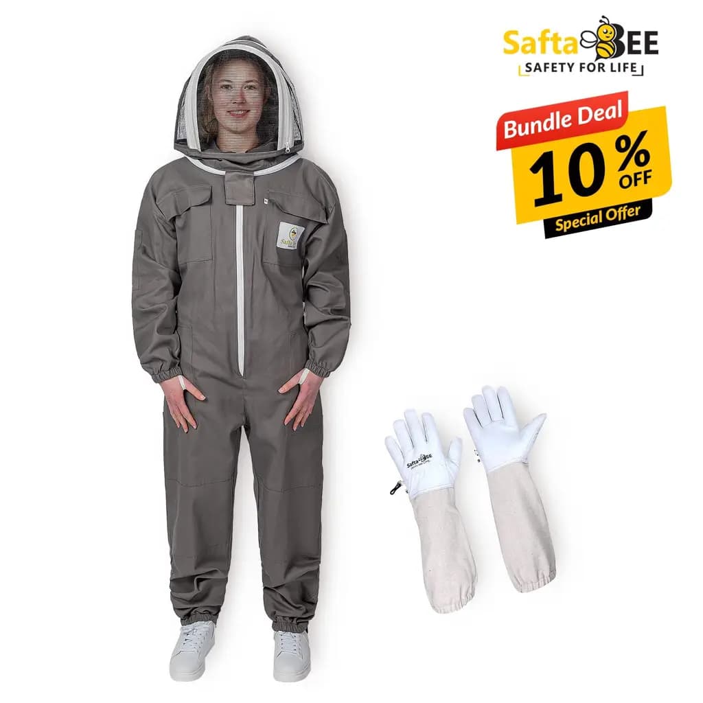 Grey Beekeeping Suit Ultimate Protection Meets Comfort – Get 10% OFF